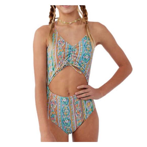 O'Neill Girls' Julie Cinched One Piece Swimsuit Size 14 - Picture 1 of 5